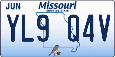 MO license plate YL9Q4V