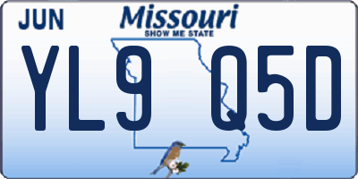 MO license plate YL9Q5D