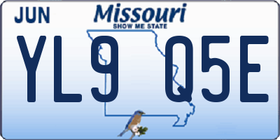 MO license plate YL9Q5E