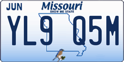 MO license plate YL9Q5M