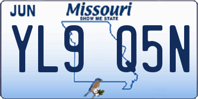 MO license plate YL9Q5N