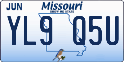 MO license plate YL9Q5U
