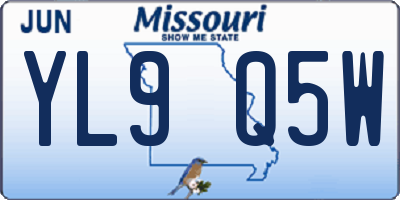 MO license plate YL9Q5W