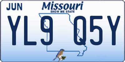 MO license plate YL9Q5Y
