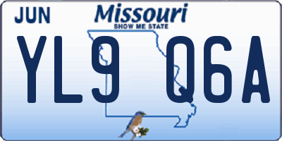MO license plate YL9Q6A