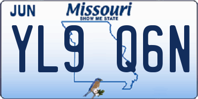 MO license plate YL9Q6N