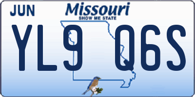 MO license plate YL9Q6S