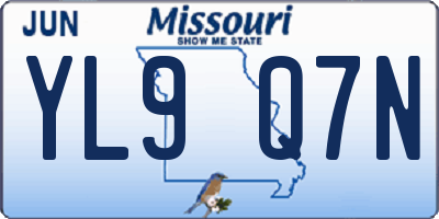 MO license plate YL9Q7N