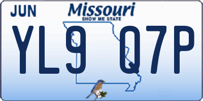 MO license plate YL9Q7P