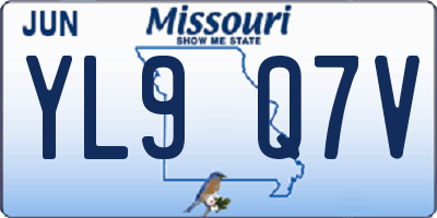 MO license plate YL9Q7V