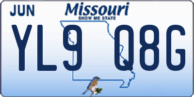 MO license plate YL9Q8G