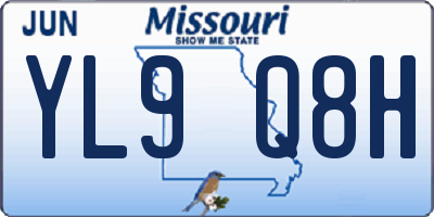 MO license plate YL9Q8H