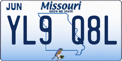 MO license plate YL9Q8L