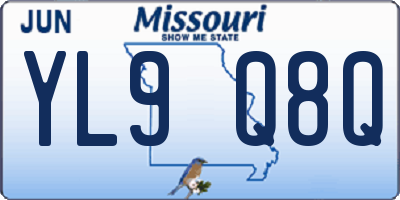 MO license plate YL9Q8Q