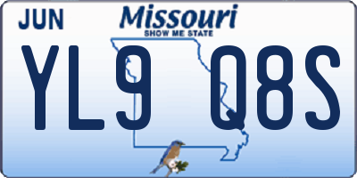 MO license plate YL9Q8S