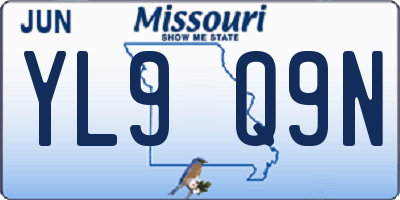MO license plate YL9Q9N