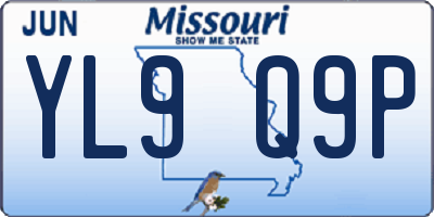 MO license plate YL9Q9P