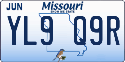 MO license plate YL9Q9R