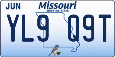 MO license plate YL9Q9T