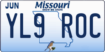 MO license plate YL9R0C