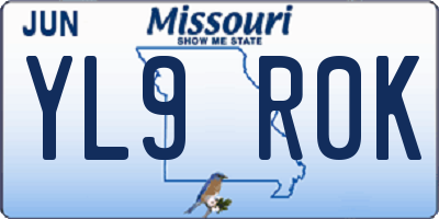 MO license plate YL9R0K