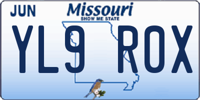 MO license plate YL9R0X