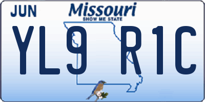 MO license plate YL9R1C