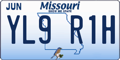 MO license plate YL9R1H