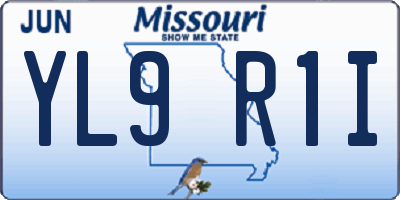 MO license plate YL9R1I