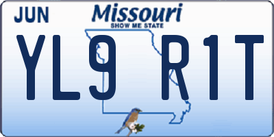 MO license plate YL9R1T