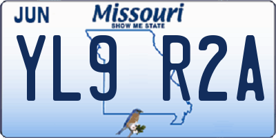MO license plate YL9R2A