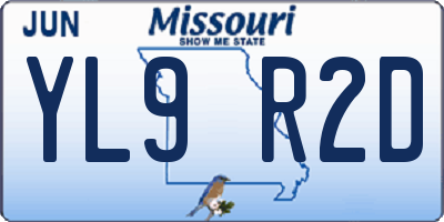 MO license plate YL9R2D