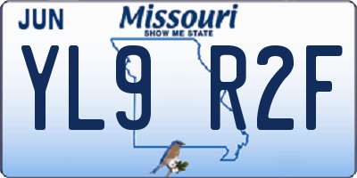 MO license plate YL9R2F