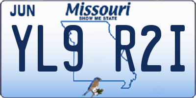 MO license plate YL9R2I