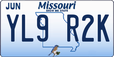 MO license plate YL9R2K