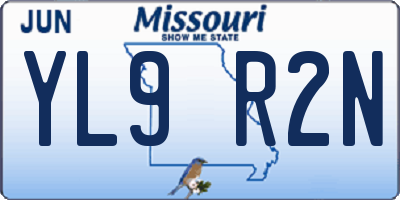 MO license plate YL9R2N