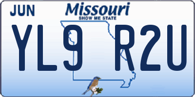 MO license plate YL9R2U