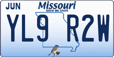 MO license plate YL9R2W