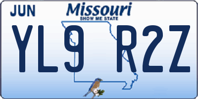 MO license plate YL9R2Z