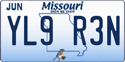 MO license plate YL9R3N
