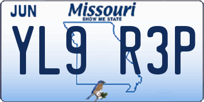 MO license plate YL9R3P