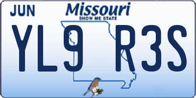 MO license plate YL9R3S