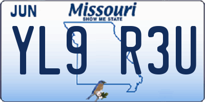 MO license plate YL9R3U