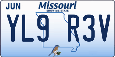 MO license plate YL9R3V