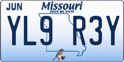 MO license plate YL9R3Y