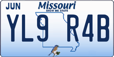 MO license plate YL9R4B