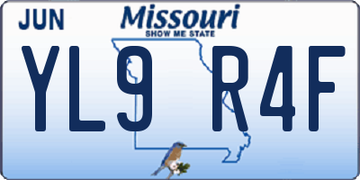 MO license plate YL9R4F