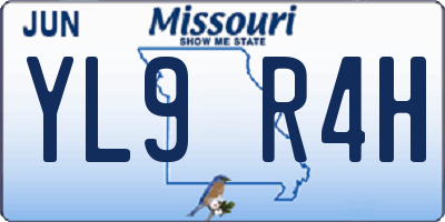 MO license plate YL9R4H