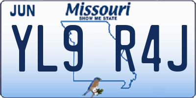 MO license plate YL9R4J