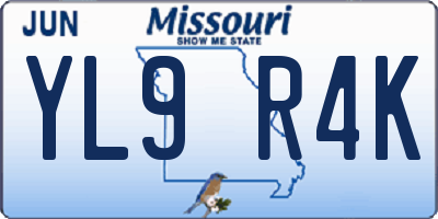 MO license plate YL9R4K